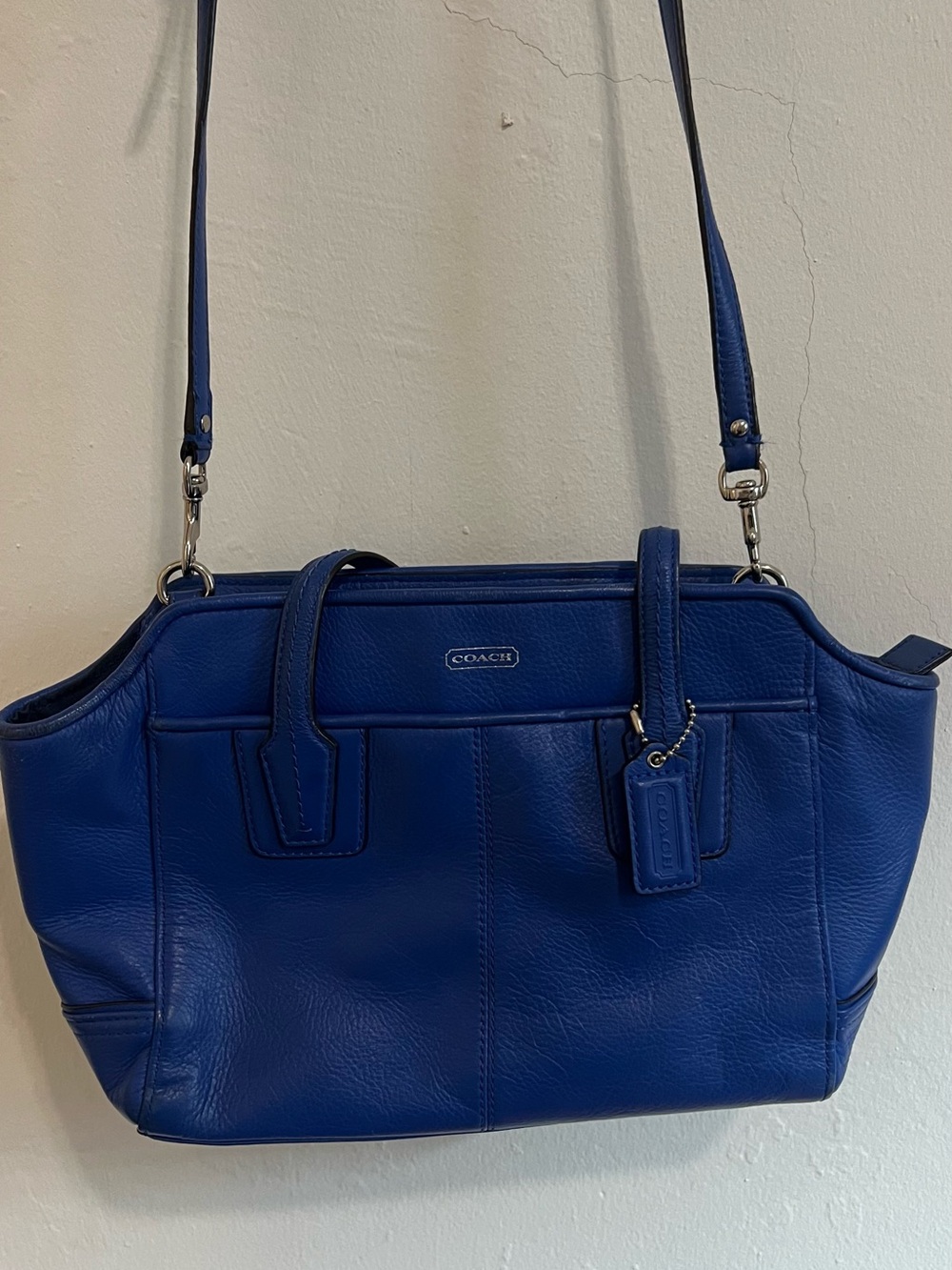 Coach Royal Blue Leather Crossbody Tote